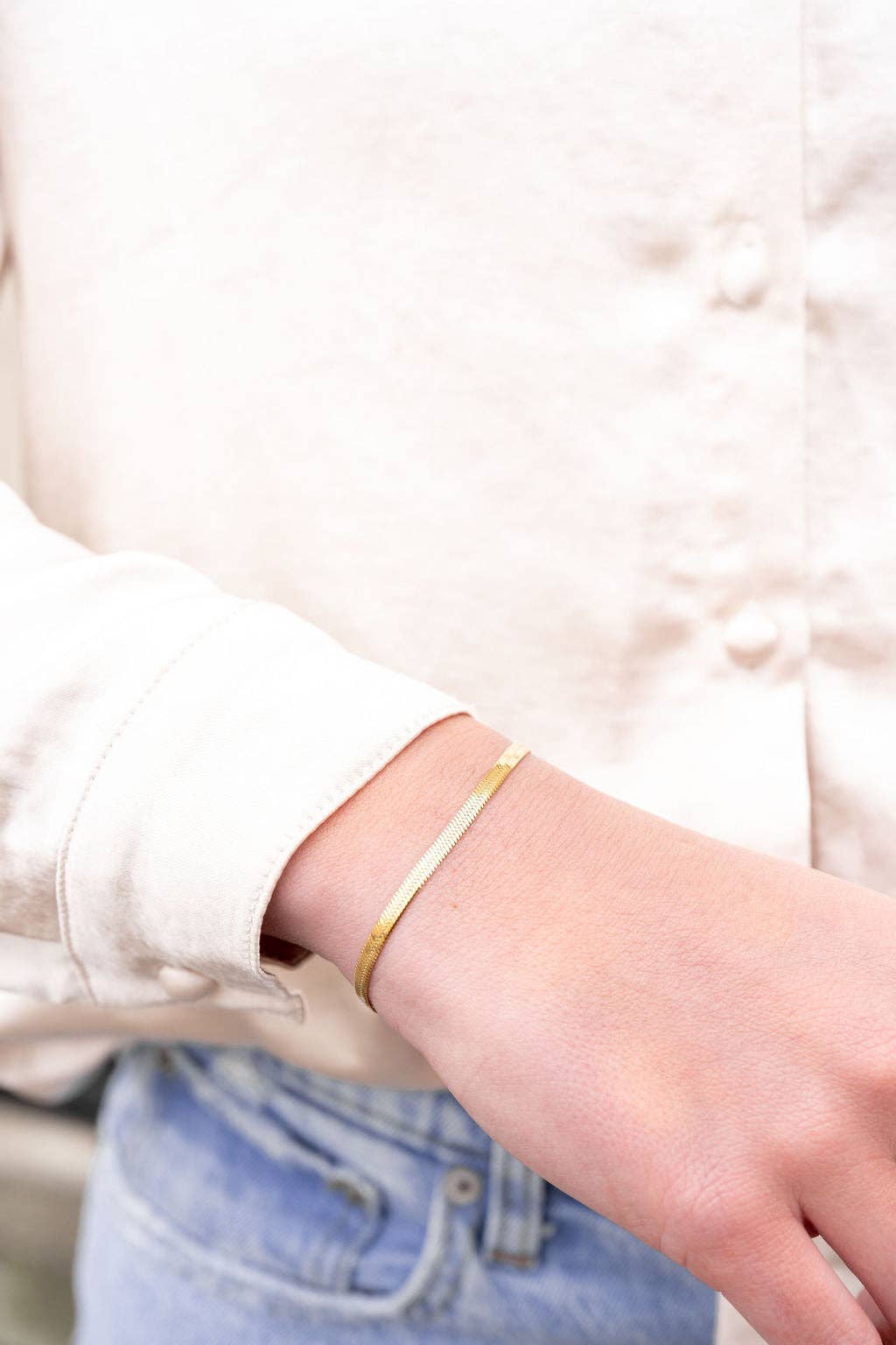 Luxe Gold Herringbone Bracelet