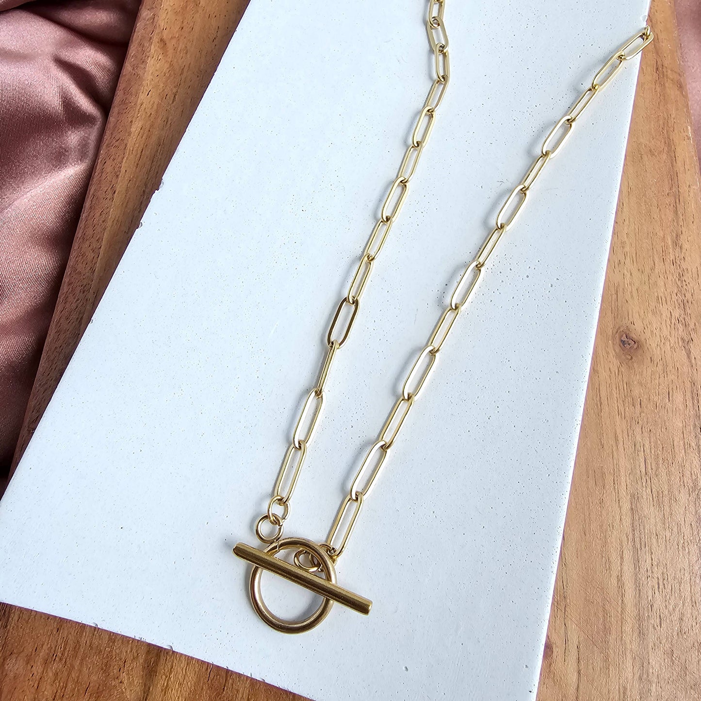 Luxe Gold Paper Clip Chain - 16"