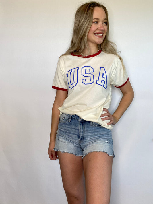 USA Puff-Print Vintage Tee