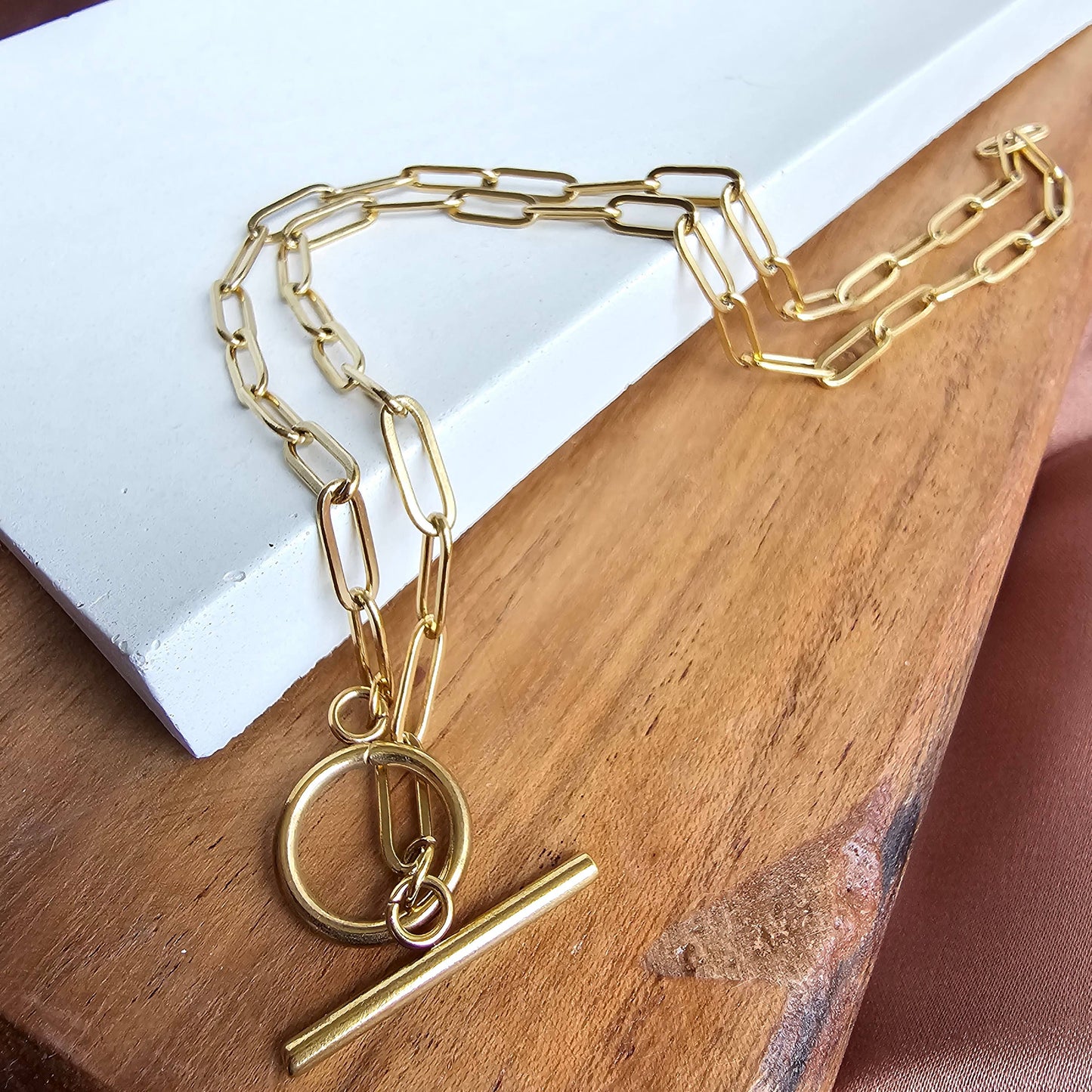 Luxe Gold Paper Clip Chain - 16"